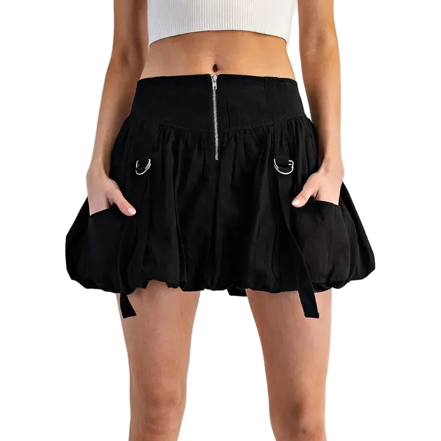 Solid Mini Puff Skirt