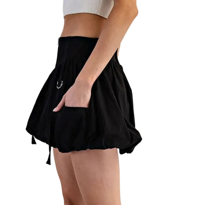 Solid Mini Puff Skirt