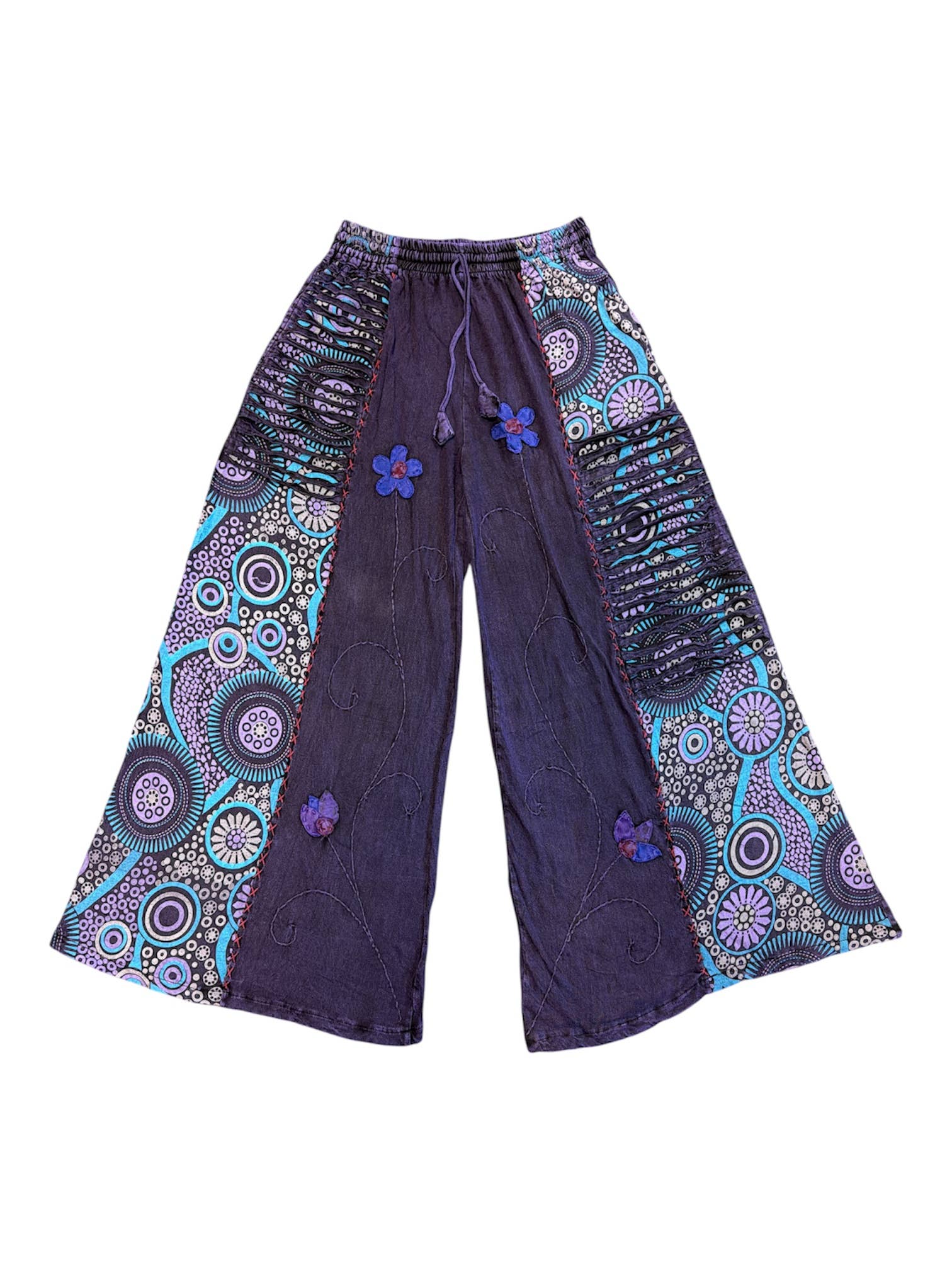 Cotton Razor Cut Palazzo Pants