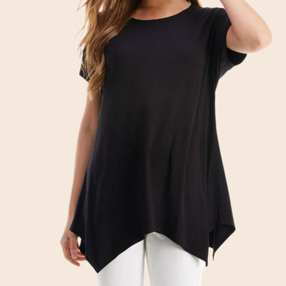 Cap Sleeve Basic Asymmetric Tunic