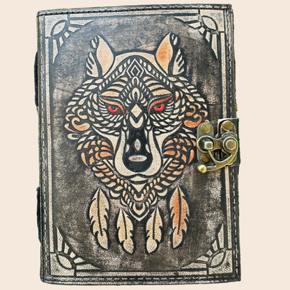 Wolf Embossed Leather Journal