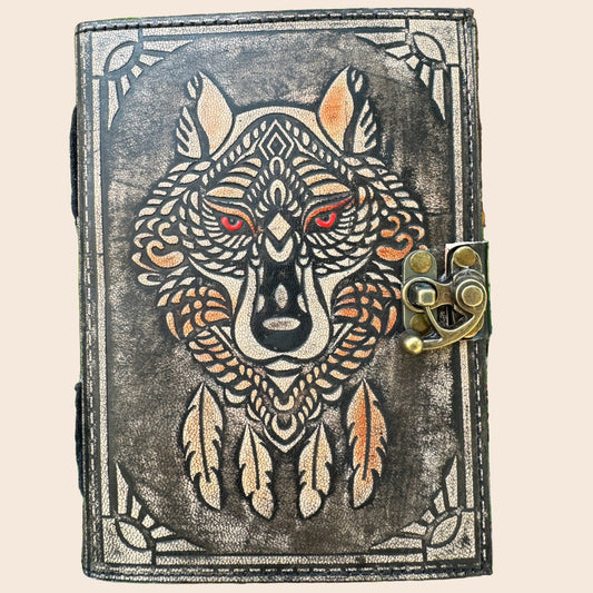 Wolf Embossed Leather Journal