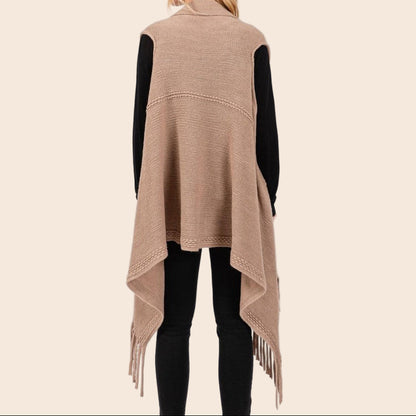 Soft Knit Vest with Fringe