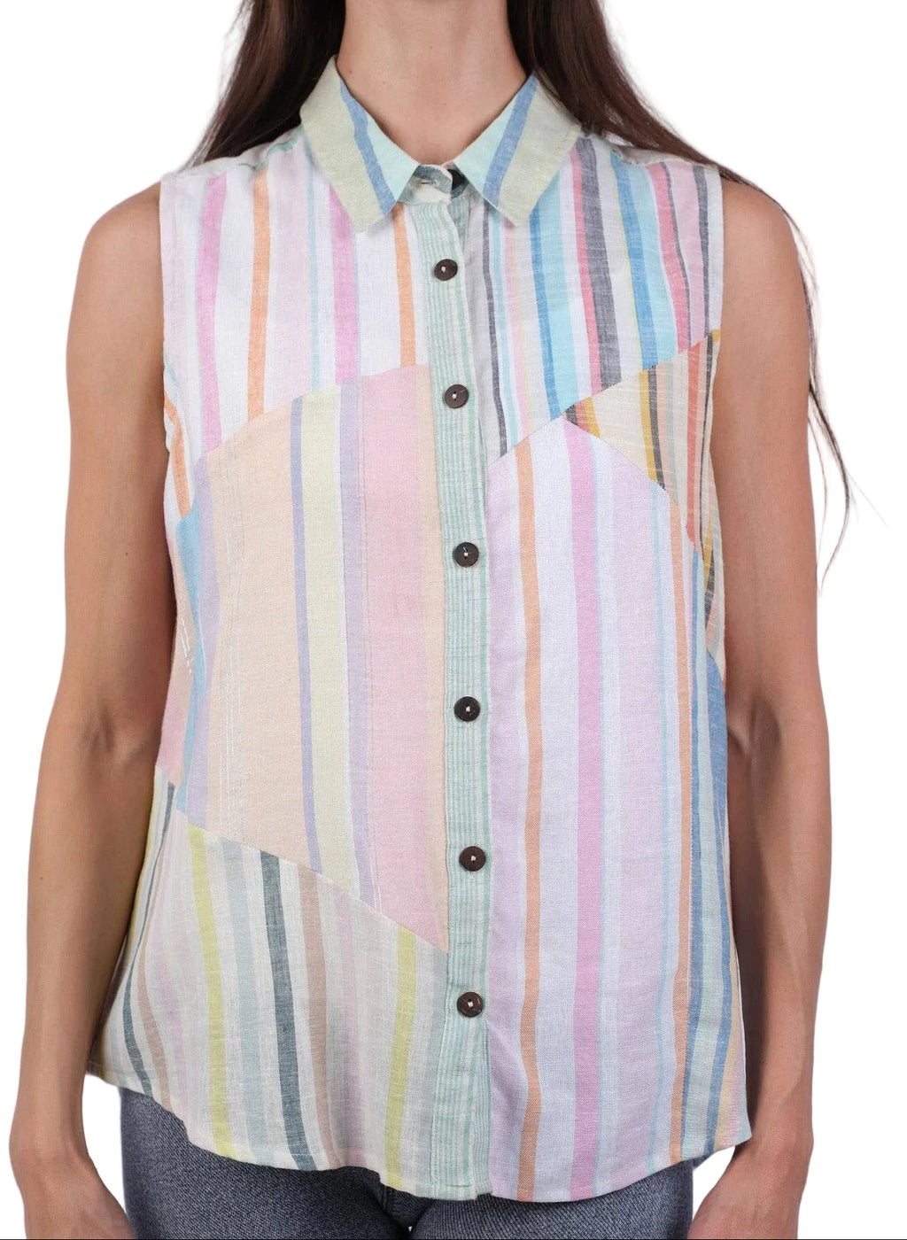 Ethereal Stripes Colored Patchwork Shirt