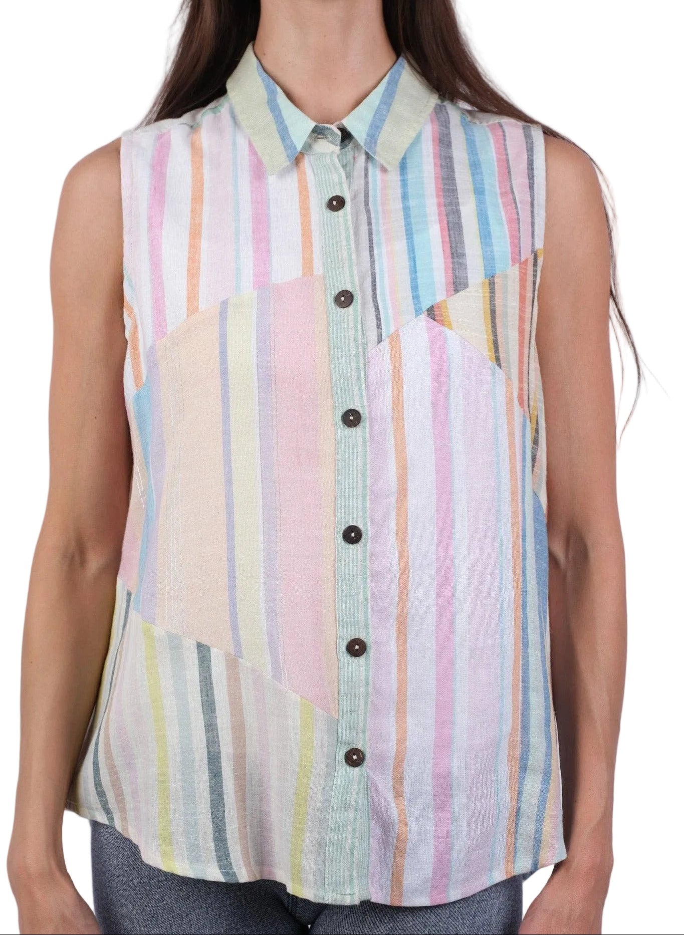 Ethereal Stripes Colored Patchwork Shirt