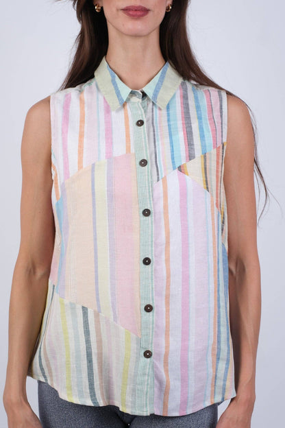Ethereal Stripes Colored Patchwork Shirt