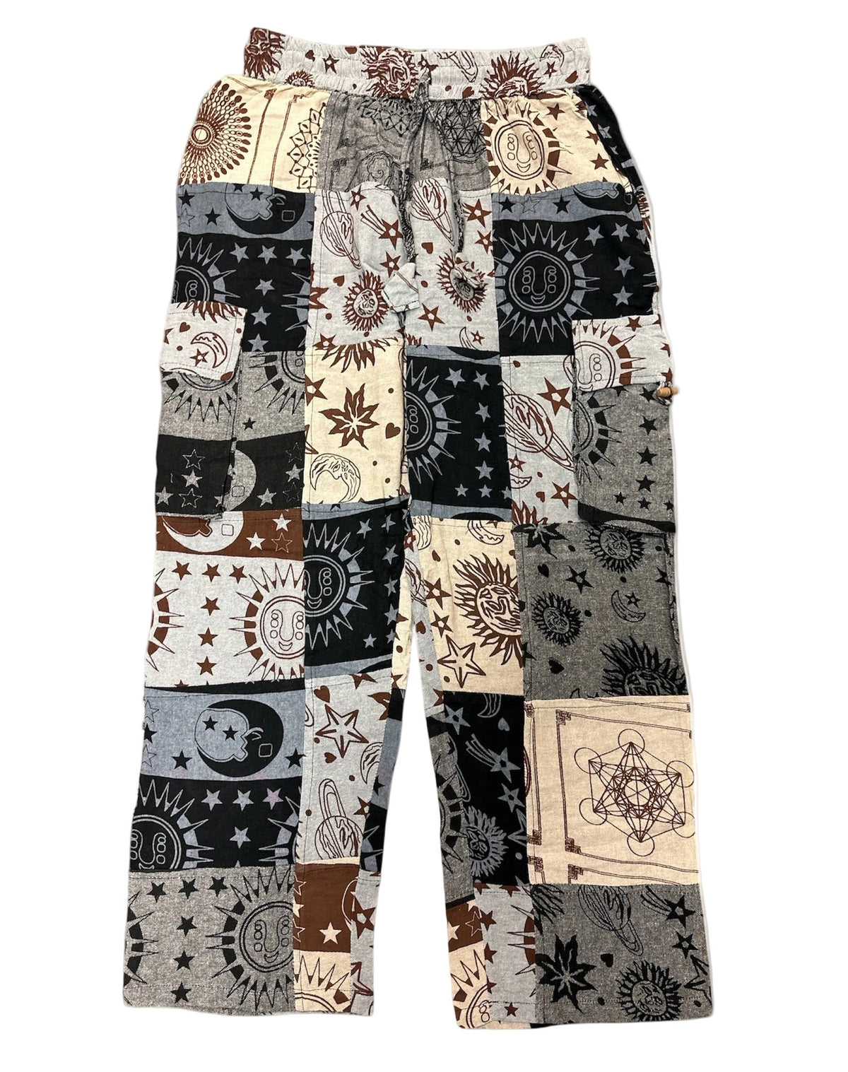 Black and White Celestial Patchwork Pants