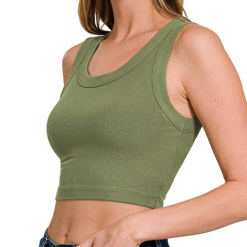 Ribbed Crop Tank Top