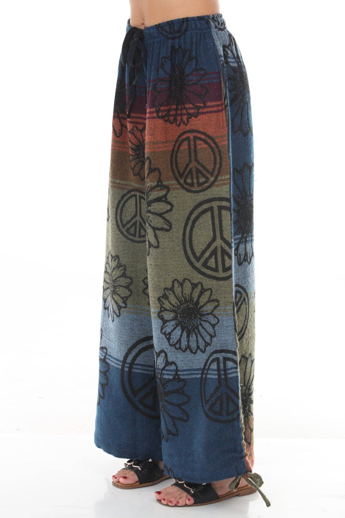 Cozy Peace Drawstring Palazzo Pants