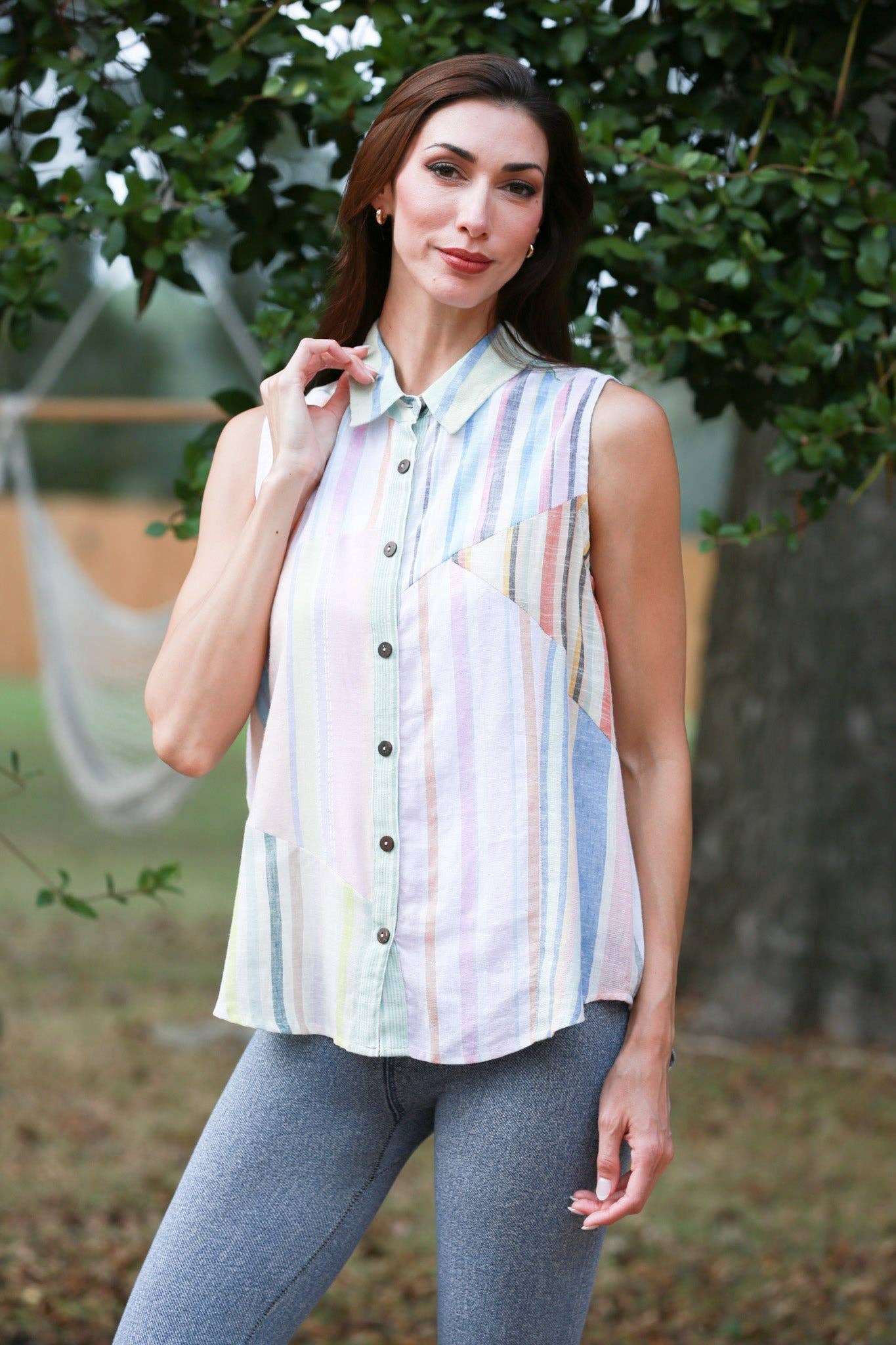 Ethereal Stripes Colored Patchwork Shirt