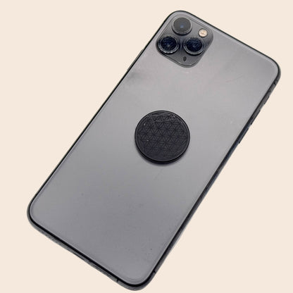 Shungite EMF Cell Phone Tile Engraved w/Flower of Life-30MM