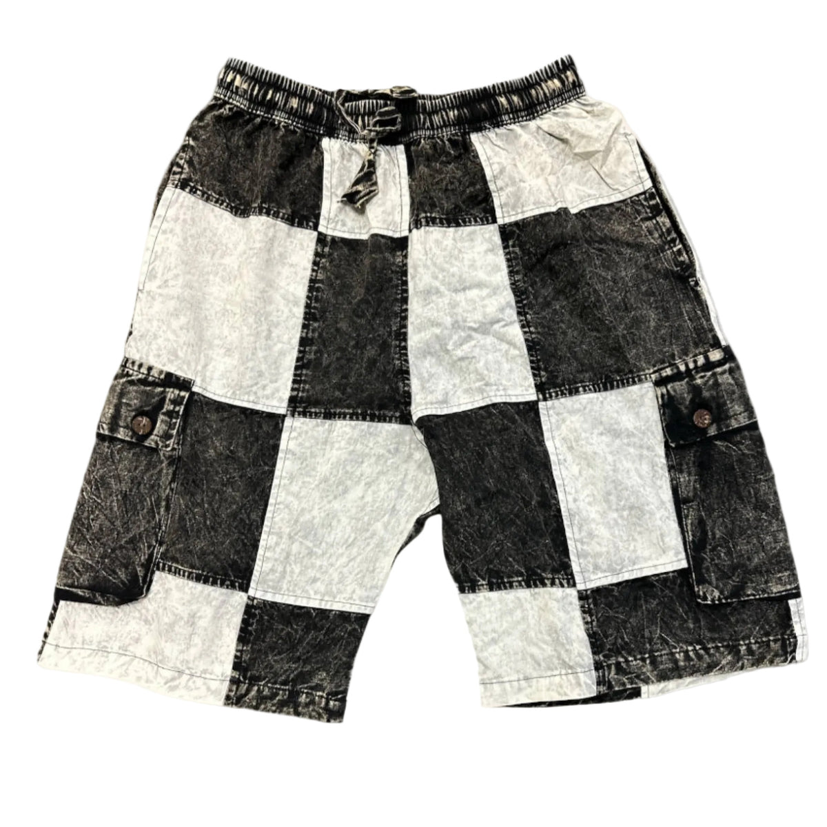 Black and White Patchwork Shorts