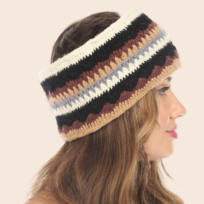 Woolen Motif Crocheted Headband