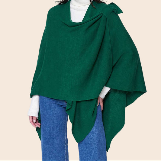 Solid Ruana with Shoulder Strap