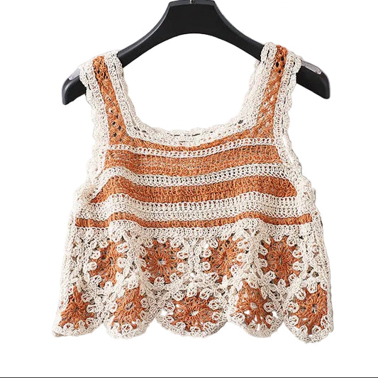 Floral Crochet Tank Top