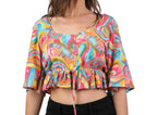 Abstract Patterned Crop Top