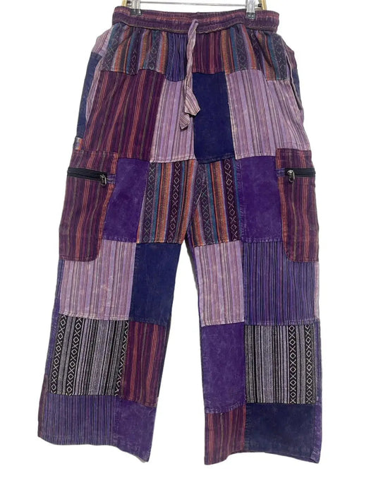 Purple Patchwork Pants