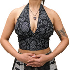 Reversible Boho Paisley Cotton Halter Bralette Top