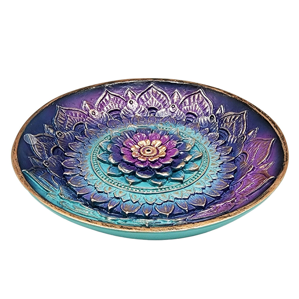 Colored Mandala Round Incense Burner