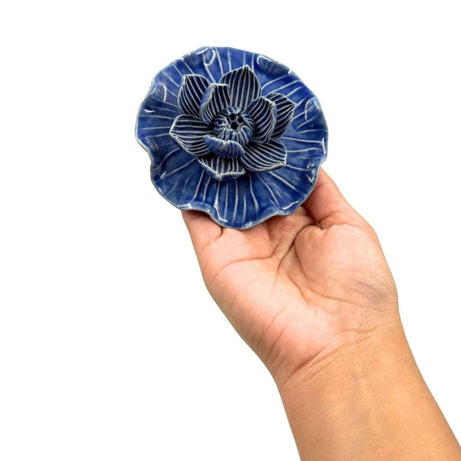Ceramic Lotus Leaf Incense Holder