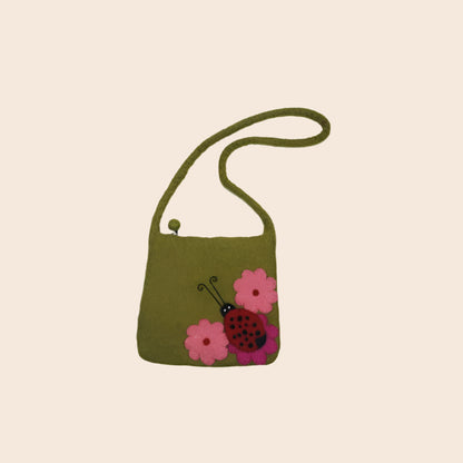 Lady Bug With Flower Cross Body Bag