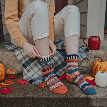 Nutmeg Crew Socks | USA Made Sustainable Mismatched Socks