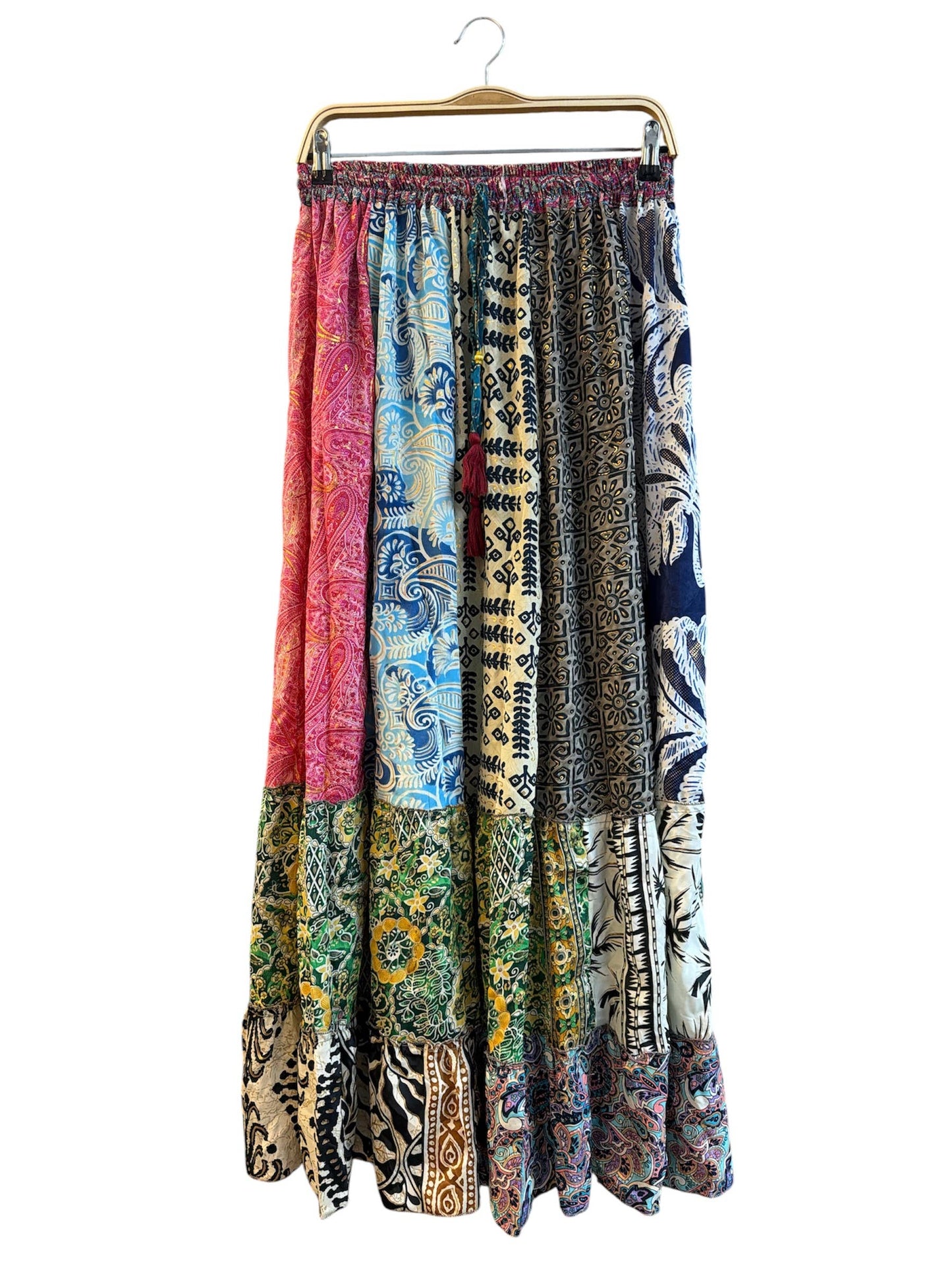 Multi Patch Long Festival Skirt