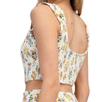 Floral Printed Sleeveless Crop Top