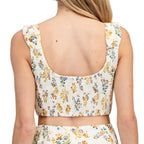 Floral Printed Sleeveless Crop Top