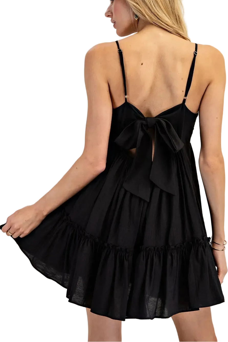 Button Down Tiered Ruffle Mini Dress
