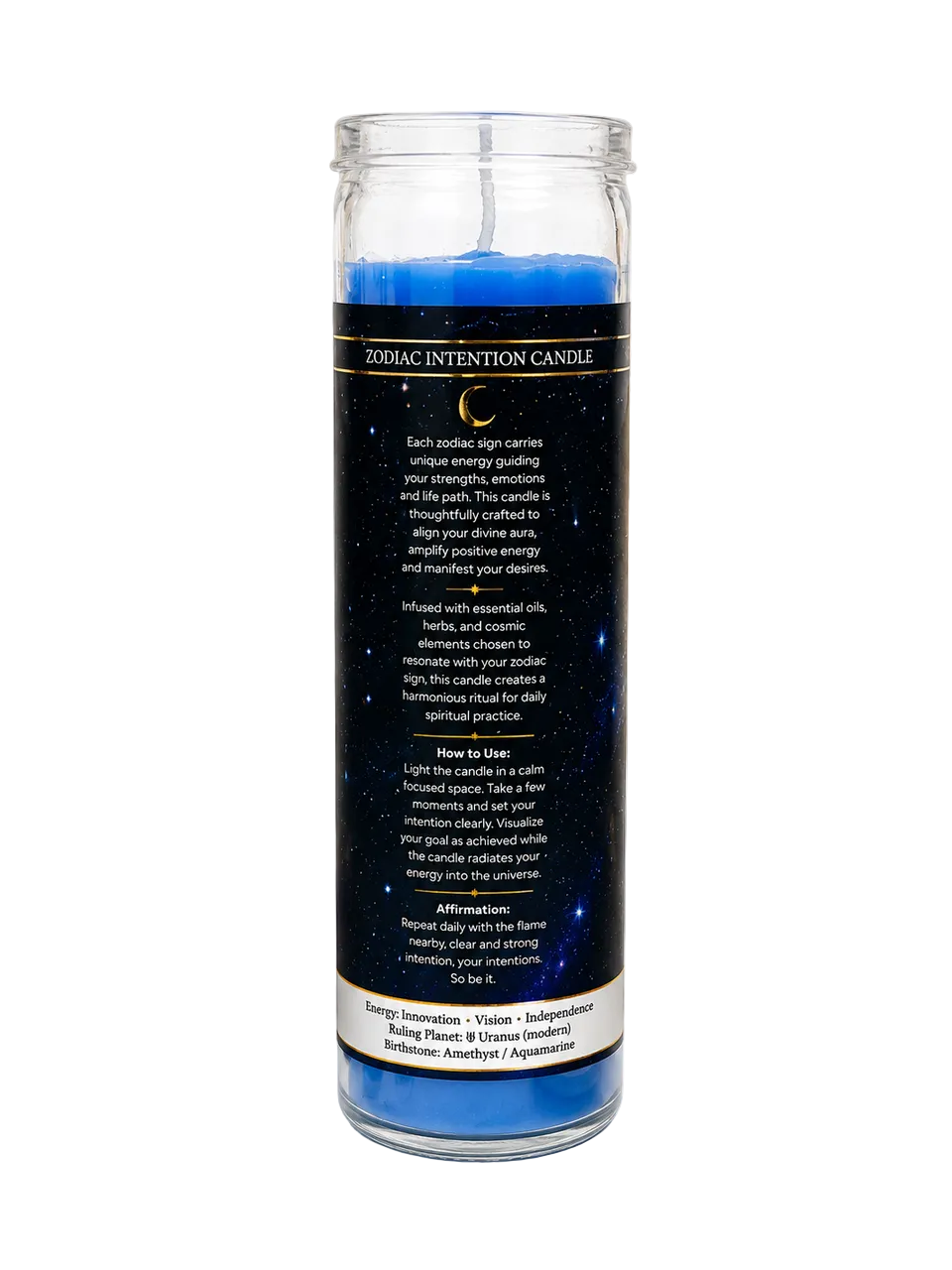 Glass Jar Candle Scented - Aquarius: The Water-Bearer