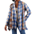 Soft Tone Plaid Cardigan: Flannel in Patchwork