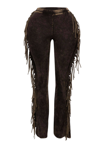 Fringe detailed pants