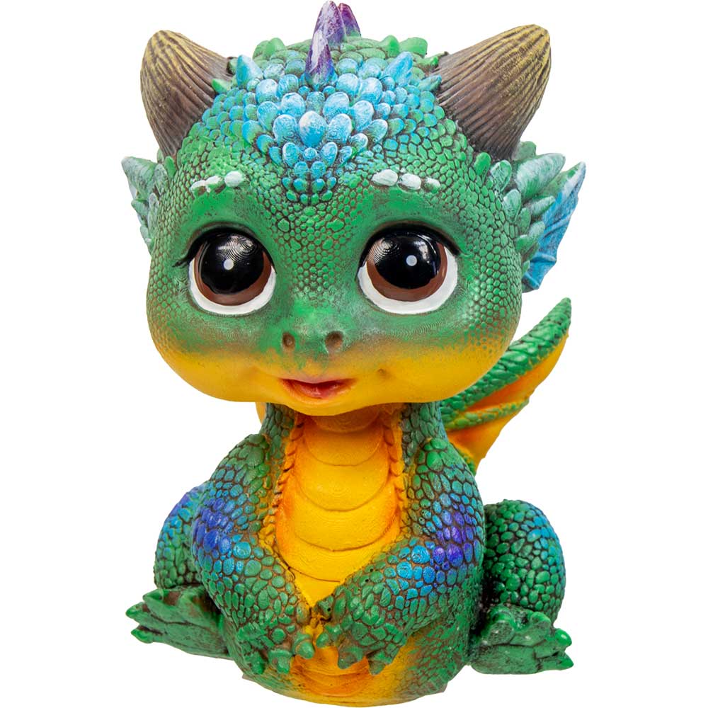 Polyresin Mythical Baby Dragon Figurine - Sitting