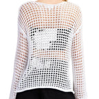 Crochet Knit Long Sleeve Sweater