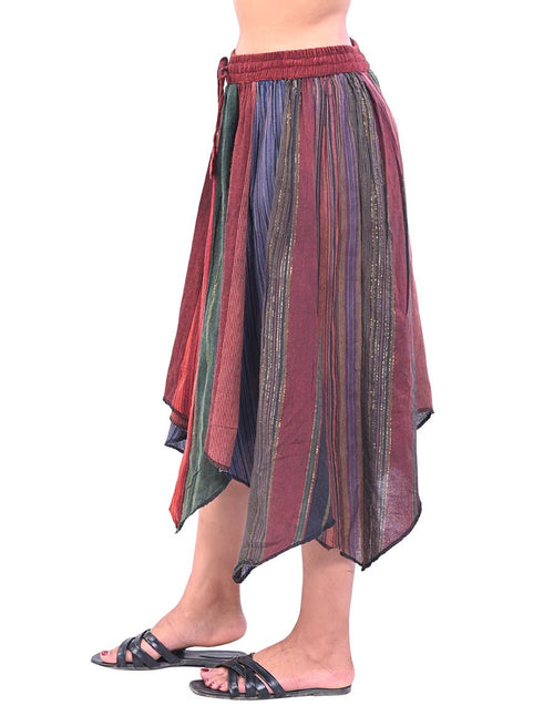 Boho Patchwork Asymmetrical Skirt