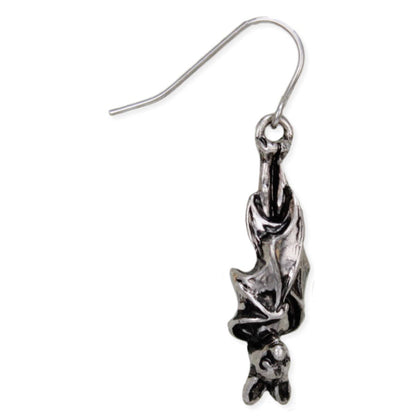 Creature of the Night Silver Bat Earrings