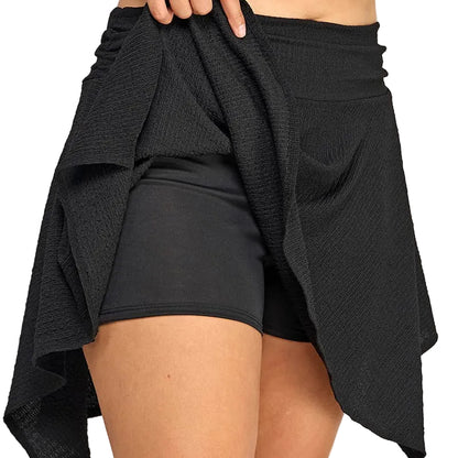 Plus Size Textured Handkerchief Hem Skort