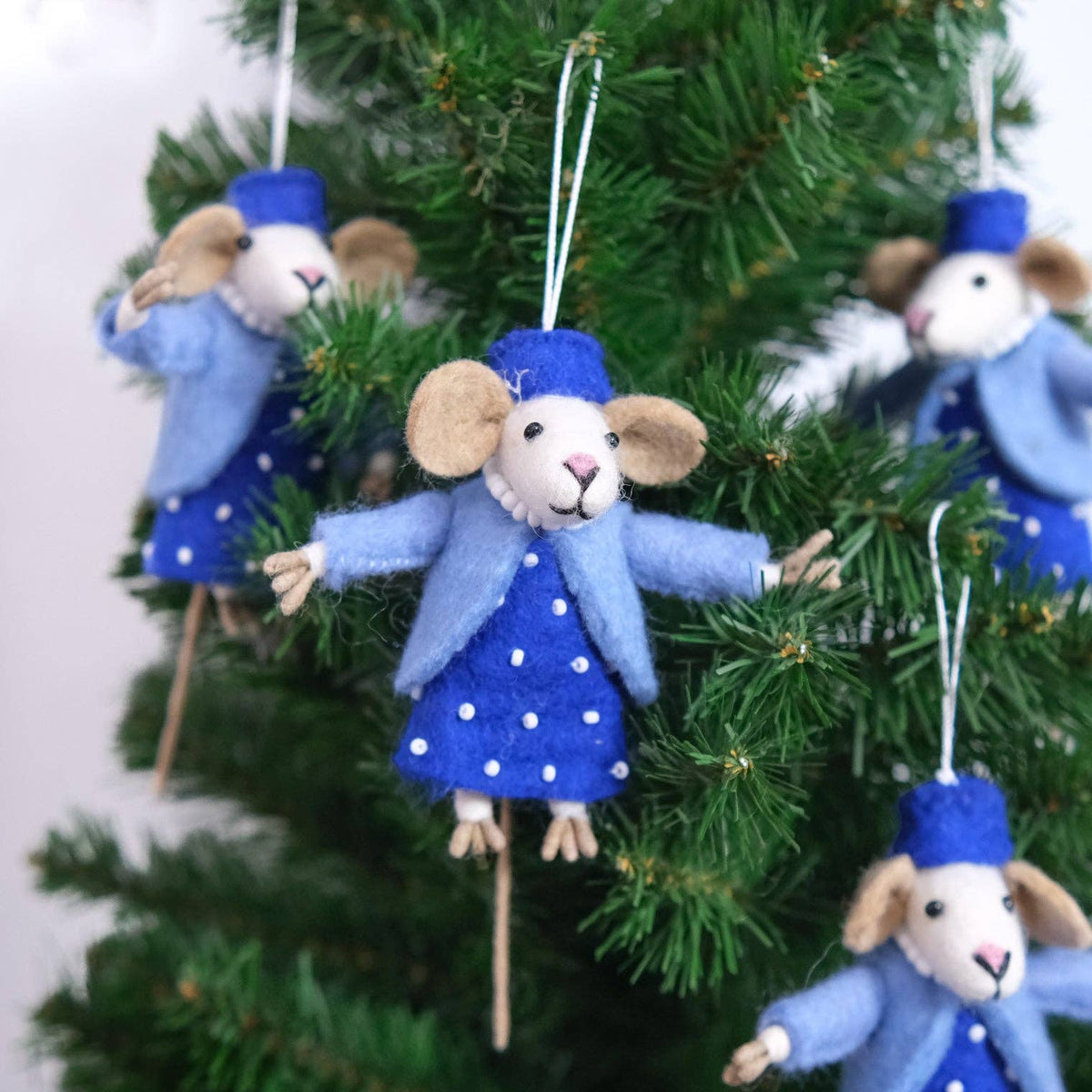 Handmade Felt Lady Mouse Ornament
