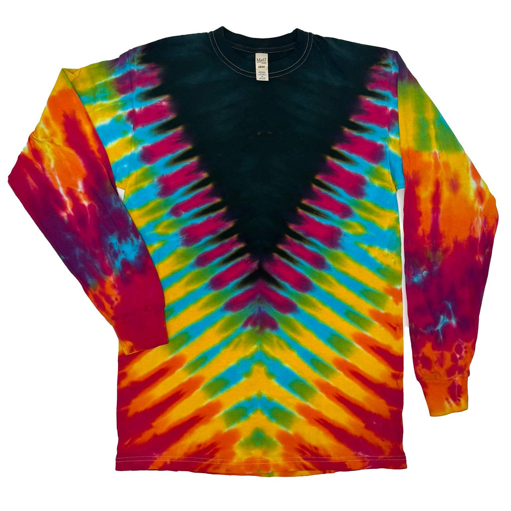 Rainbow V Tie Dye Unisex Long Sleeve Shirt