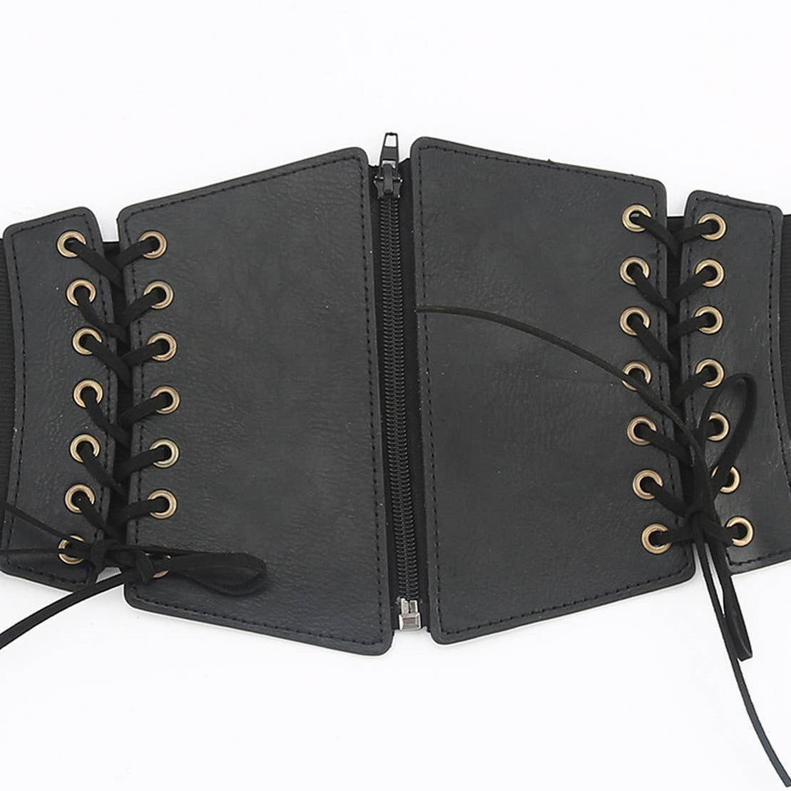 Zip Front Double Lace Corset Belt