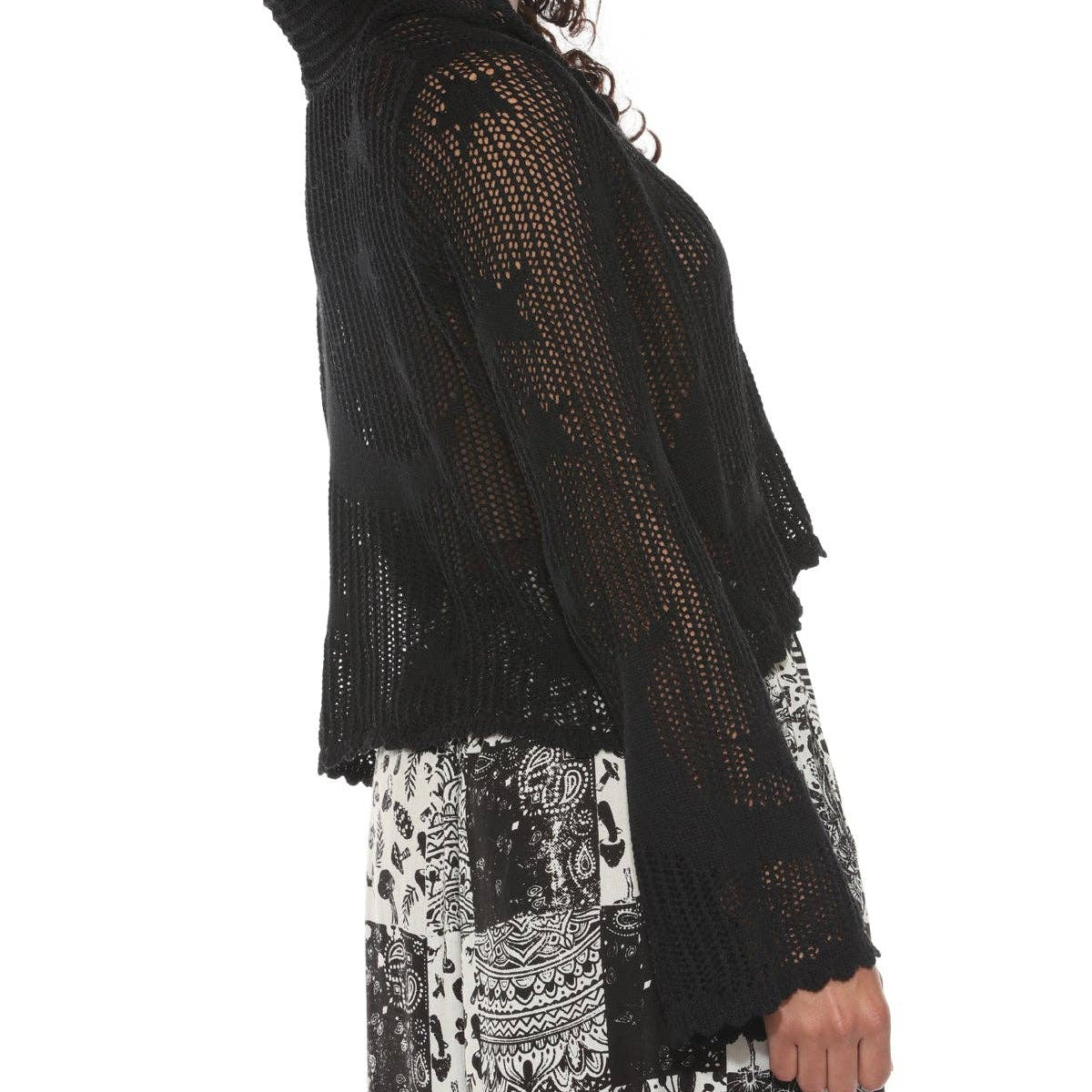 Celestial Lacy Cropped Zip Hoodie