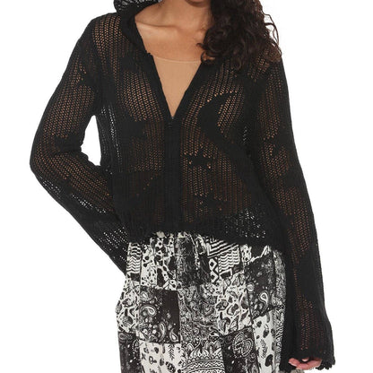 Celestial Lacy Cropped Zip Hoodie