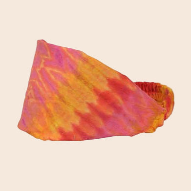 Vibrant Tri-Color Tie-Dye Cotton Headband
