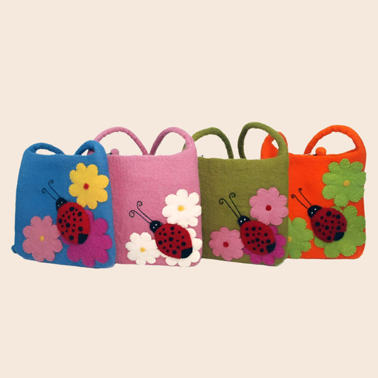 Lady Bug With Flower Cross Body Bag