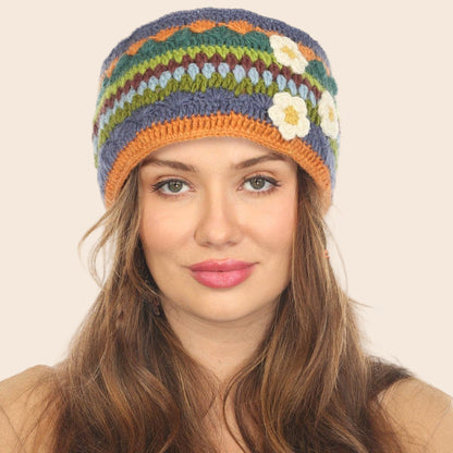 Woolen Motif Crocheted Headband