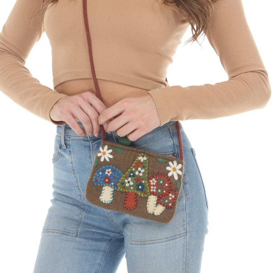 Felt Mushroom Mini Shoulder Bag