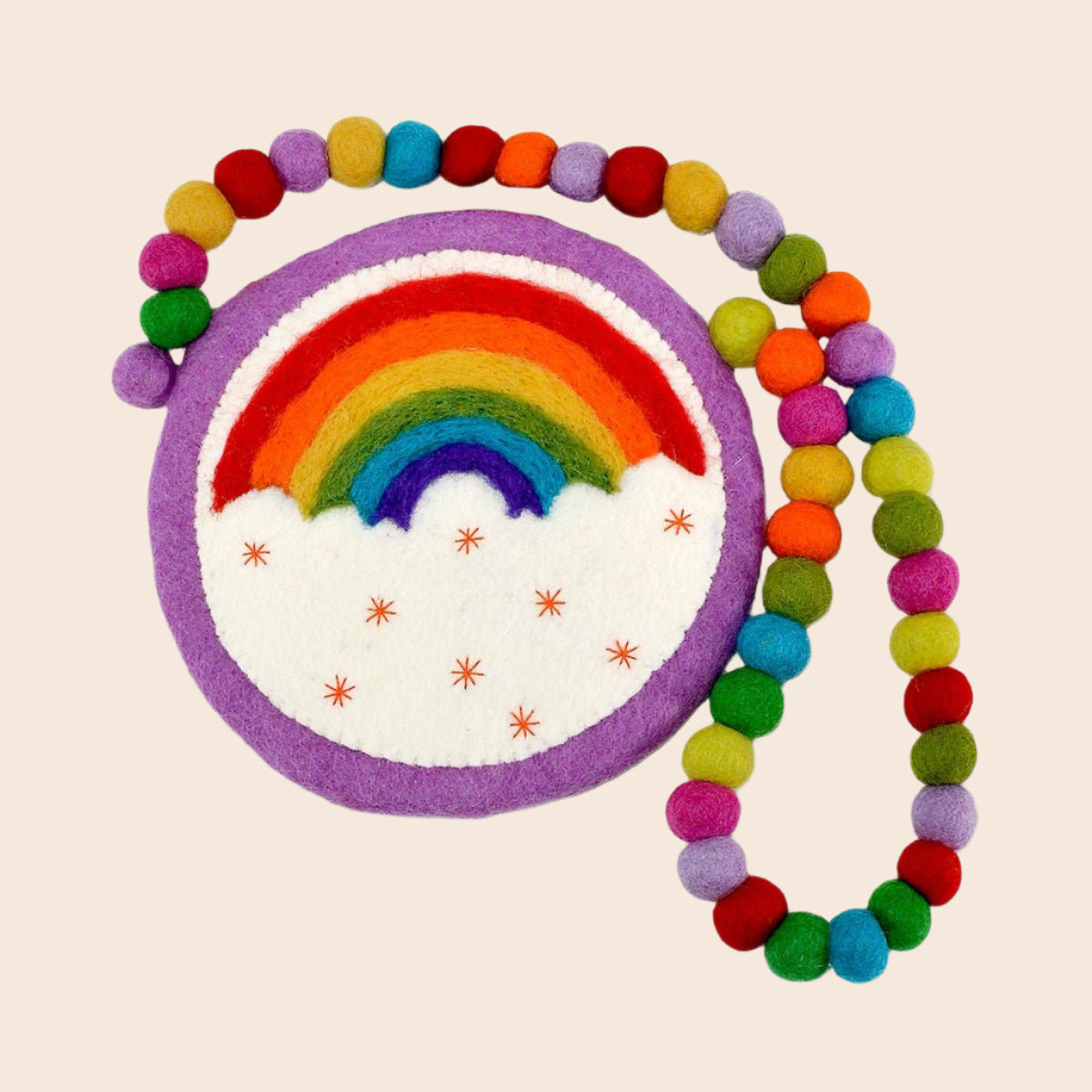 Rainbow and Cloud Ball Handle Kids Bag