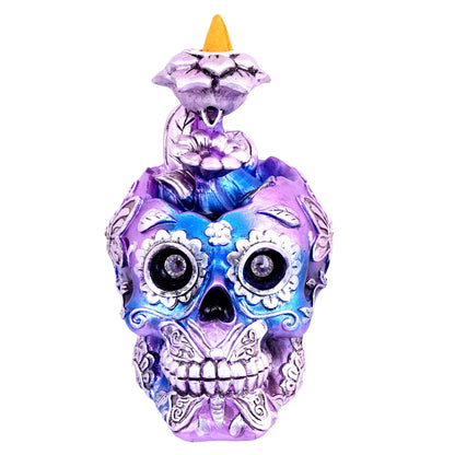 Metallic Skull Back Flow  Incense Burner