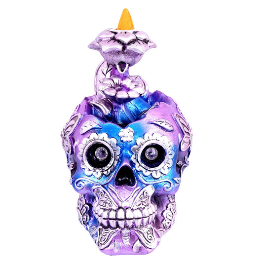 Metallic Skull Back Flow  Incense Burner